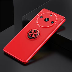 Ultra-thin Silicone Gel Soft Case Cover with Magnetic Finger Ring Stand SD2 for Realme Narzo 60 Pro 5G Red