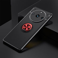 Ultra-thin Silicone Gel Soft Case Cover with Magnetic Finger Ring Stand SD2 for Realme Narzo 60 Pro 5G Red and Black