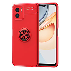 Ultra-thin Silicone Gel Soft Case Cover with Magnetic Finger Ring Stand SD2 for Vivo iQOO U5x Red