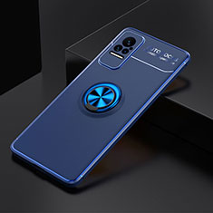 Ultra-thin Silicone Gel Soft Case Cover with Magnetic Finger Ring Stand SD2 for Xiaomi Civi 5G Blue