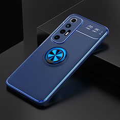 Ultra-thin Silicone Gel Soft Case Cover with Magnetic Finger Ring Stand SD2 for Xiaomi Mi 10S 5G Blue