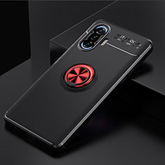 Ultra-thin Silicone Gel Soft Case Cover with Magnetic Finger Ring Stand SD2 for Xiaomi Poco F3 GT 5G Red and Black