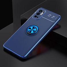 Ultra-thin Silicone Gel Soft Case Cover with Magnetic Finger Ring Stand SD2 for Xiaomi POCO M3 Pro 5G Blue