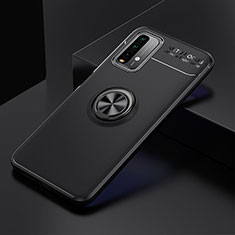 Ultra-thin Silicone Gel Soft Case Cover with Magnetic Finger Ring Stand SD2 for Xiaomi Redmi 9 Power Black