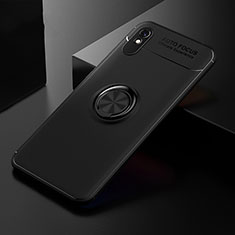 Ultra-thin Silicone Gel Soft Case Cover with Magnetic Finger Ring Stand SD2 for Xiaomi Redmi 9A Black