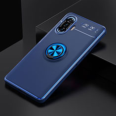 Ultra-thin Silicone Gel Soft Case Cover with Magnetic Finger Ring Stand SD2 for Xiaomi Redmi K40 Gaming 5G Blue