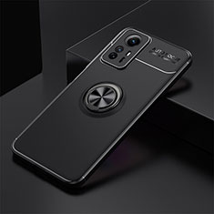 Ultra-thin Silicone Gel Soft Case Cover with Magnetic Finger Ring Stand SD2 for Xiaomi Redmi Note 12S Black