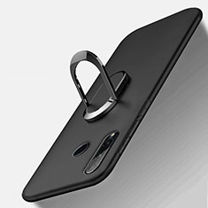 Ultra-thin Silicone Gel Soft Case Cover with Magnetic Finger Ring Stand T01 for Huawei Honor 10i Black