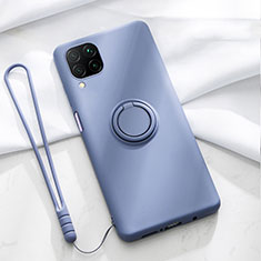 Ultra-thin Silicone Gel Soft Case Cover with Magnetic Finger Ring Stand T01 for Huawei Nova 6 SE Purple