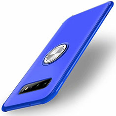 Ultra-thin Silicone Gel Soft Case Cover with Magnetic Finger Ring Stand T01 for Samsung Galaxy S10 Blue