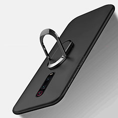 Ultra-thin Silicone Gel Soft Case Cover with Magnetic Finger Ring Stand T03 for Xiaomi Redmi K20 Black