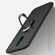 Ultra-thin Silicone Gel Soft Case Cover with Magnetic Finger Ring Stand T04 for Oppo R17 Pro Black