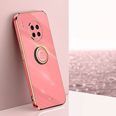 Ultra-thin Silicone Gel Soft Case Cover with Magnetic Finger Ring Stand XL1 for Huawei Nova 8i Hot Pink