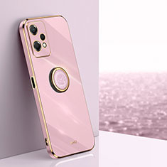 Ultra-thin Silicone Gel Soft Case Cover with Magnetic Finger Ring Stand XL1 for OnePlus Nord CE 2 Lite 5G Pink