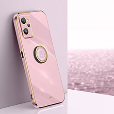 Ultra-thin Silicone Gel Soft Case Cover with Magnetic Finger Ring Stand XL1 for Oppo K10 4G Pink
