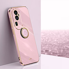 Ultra-thin Silicone Gel Soft Case Cover with Magnetic Finger Ring Stand XL1 for Oppo Reno10 Pro+ Plus 5G Clove Purple