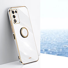 Ultra-thin Silicone Gel Soft Case Cover with Magnetic Finger Ring Stand XL1 for Realme 9 SE 5G White