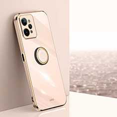 Ultra-thin Silicone Gel Soft Case Cover with Magnetic Finger Ring Stand XL1 for Realme C31 Rose Gold