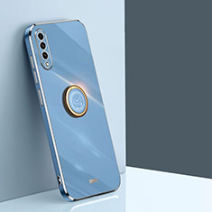 Ultra-thin Silicone Gel Soft Case Cover with Magnetic Finger Ring Stand XL1 for Samsung Galaxy A50 Blue