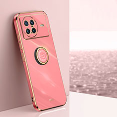 Ultra-thin Silicone Gel Soft Case Cover with Magnetic Finger Ring Stand XL1 for Vivo X Note Hot Pink