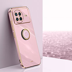 Ultra-thin Silicone Gel Soft Case Cover with Magnetic Finger Ring Stand XL1 for Vivo X Note Pink