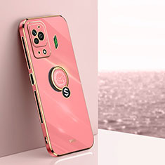 Ultra-thin Silicone Gel Soft Case Cover with Magnetic Finger Ring Stand XL1 for Xiaomi Black Shark 5 Pro 5G Hot Pink