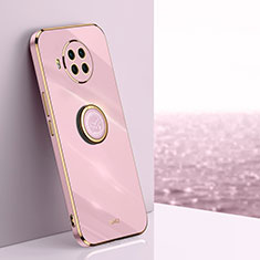 Ultra-thin Silicone Gel Soft Case Cover with Magnetic Finger Ring Stand XL1 for Xiaomi Mi 10i 5G Pink