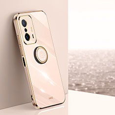 Ultra-thin Silicone Gel Soft Case Cover with Magnetic Finger Ring Stand XL1 for Xiaomi Mi 11T 5G Gold