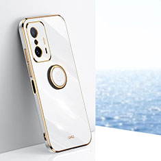 Ultra-thin Silicone Gel Soft Case Cover with Magnetic Finger Ring Stand XL1 for Xiaomi Mi 11T Pro 5G White