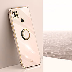 Ultra-thin Silicone Gel Soft Case Cover with Magnetic Finger Ring Stand XL1 for Xiaomi Redmi 9C Gold