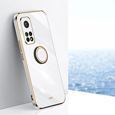 Ultra-thin Silicone Gel Soft Case Cover with Magnetic Finger Ring Stand XL1 for Xiaomi Redmi K30S 5G White