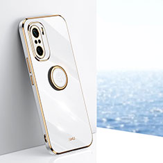 Ultra-thin Silicone Gel Soft Case Cover with Magnetic Finger Ring Stand XL1 for Xiaomi Redmi K40 5G White