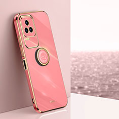 Ultra-thin Silicone Gel Soft Case Cover with Magnetic Finger Ring Stand XL1 for Xiaomi Redmi K50 Pro 5G Hot Pink