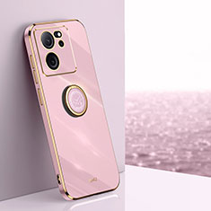 Ultra-thin Silicone Gel Soft Case Cover with Magnetic Finger Ring Stand XL1 for Xiaomi Redmi K60 Ultra 5G Clove Purple