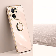 Ultra-thin Silicone Gel Soft Case Cover with Magnetic Finger Ring Stand XL1 for Xiaomi Redmi K60 Ultra 5G Rose Gold