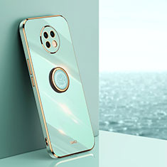 Ultra-thin Silicone Gel Soft Case Cover with Magnetic Finger Ring Stand XL1 for Xiaomi Redmi Note 9T 5G Green