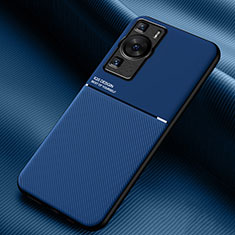 Ultra-thin Silicone Gel Soft Case Cover with Magnetic for Huawei P60 Pro Blue