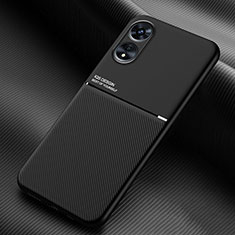 Ultra-thin Silicone Gel Soft Case Cover with Magnetic for Oppo A1 Pro 5G Black