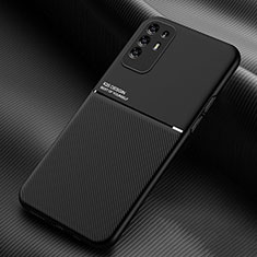 Ultra-thin Silicone Gel Soft Case Cover with Magnetic for Oppo A95 5G Black