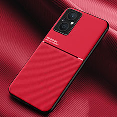 Ultra-thin Silicone Gel Soft Case Cover with Magnetic for Oppo A96 5G Red