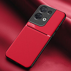 Ultra-thin Silicone Gel Soft Case Cover with Magnetic for Oppo Reno8 Pro 5G Red