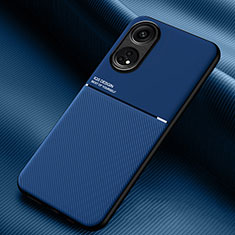 Ultra-thin Silicone Gel Soft Case Cover with Magnetic for Oppo Reno8 T 4G Blue