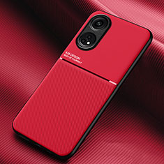 Ultra-thin Silicone Gel Soft Case Cover with Magnetic for Oppo Reno8 T 4G Red