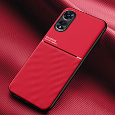 Ultra-thin Silicone Gel Soft Case Cover with Magnetic for Oppo Reno8 T 5G Red