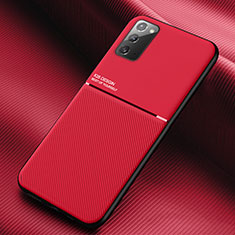 Ultra-thin Silicone Gel Soft Case Cover with Magnetic for Samsung Galaxy Note 20 5G Red