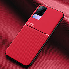 Ultra-thin Silicone Gel Soft Case Cover with Magnetic for Vivo Y73 (2021) Red