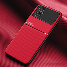 Ultra-thin Silicone Gel Soft Case Cover with Magnetic for Xiaomi Poco M4 5G Red
