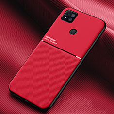 Ultra-thin Silicone Gel Soft Case Cover with Magnetic for Xiaomi Redmi 9 Activ Red