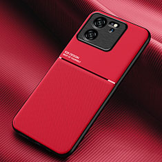 Ultra-thin Silicone Gel Soft Case Cover with Magnetic for Xiaomi Redmi K60 Ultra 5G Red