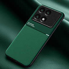 Ultra-thin Silicone Gel Soft Case Cover with Magnetic for Xiaomi Redmi K70E 5G Green